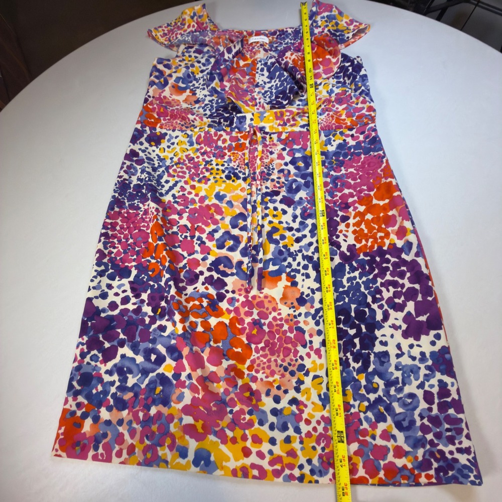 Calvin Klein Womens 8 Multi Color Abstract Leopard Print Ruffle Sheath Dress - Picture 9 of 9